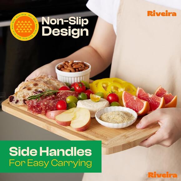 Riveira Two Tone Bamboo Wood Cutting Board – Versatile And Durable: Set Of 3 Pcs - Picture 6 of 6